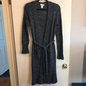 M.S.S.P. Gray Duster Cardigan With Belt Size M